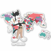 Animaniacs | Wereldkaart Yakko Grafisch Sticker (Voorkant)