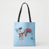 Animaniacs | Wereldkaart Yakko Grafisch Tote Bag (Voorkant)