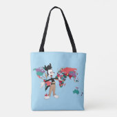 Animaniacs | Wereldkaart Yakko Grafisch Tote Bag (Achterkant)