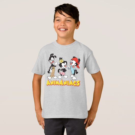 Animaniacs | Yakko, Dot en Wakko Standing T-shirt (Voorkant volledig)