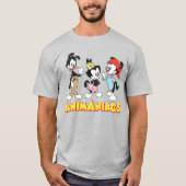 Animaniacs | Yakko, Dot en Wakko Standing T-shirt (Voorkant)