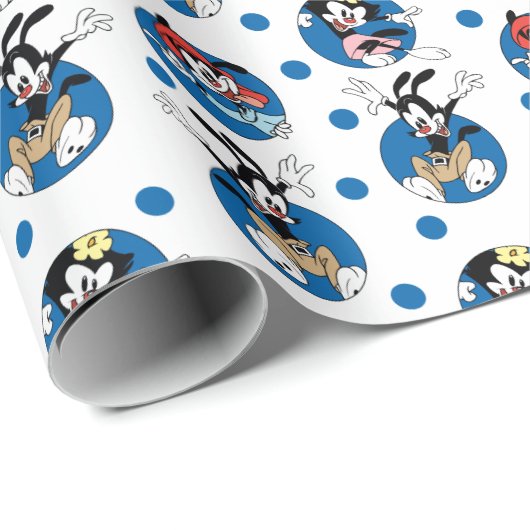 Animaniacs | Yakko, Wakko & Dot Circle Pattern Cadeaupapier (Rol Hoek)