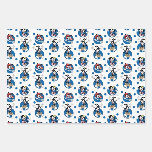 Animaniacs | Yakko, Wakko & Dot Circle Pattern Inpakpapier Vel (Voorkant 2)