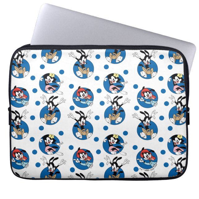Animaniacs | Yakko, Wakko & Dot Circle Pattern Laptop Sleeve (Voorkant)