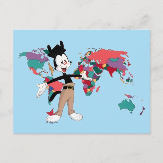 Animanias Yakko's World Map Graphic Briefkaart (Voorkant)