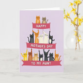 Animated Cats Mothers Day Card Kaart (Gele Bloem)