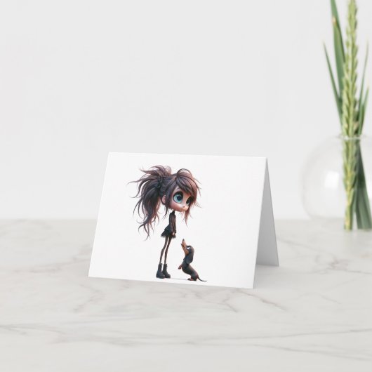 Animated Dachshund Cheer Up Kaart (Voorkant)