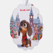 Animated Dachshund Puppy Ornament Kaart (Links)