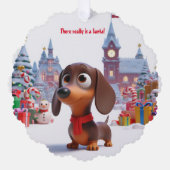 Animated Dachshund Puppy Ornament Kaart (Voorkant)