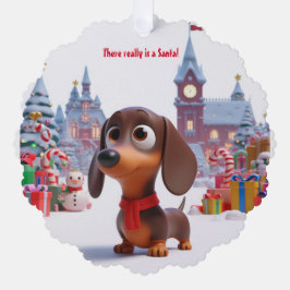 Animated Dachshund Puppy Ornament Kaart