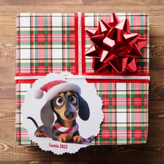 Animated Dachshund Puppy Ornament Kaart (Insitu (Geschenk))