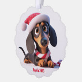 Animated Dachshund Puppy Ornament Kaart (Links)