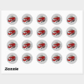 Animated Fire Truck Ronde Sticker (Vel)