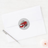 Animated Fire Truck Ronde Sticker (Envelop)