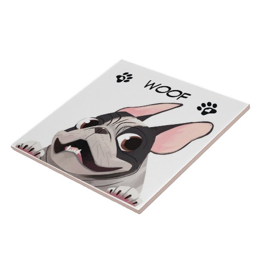 Animated French Bulldog Tegeltje (Zijkant)