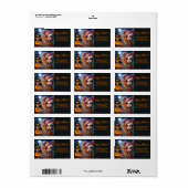 Animated Girl, Haunted House en pompoenen Etiket (Full Sheet)