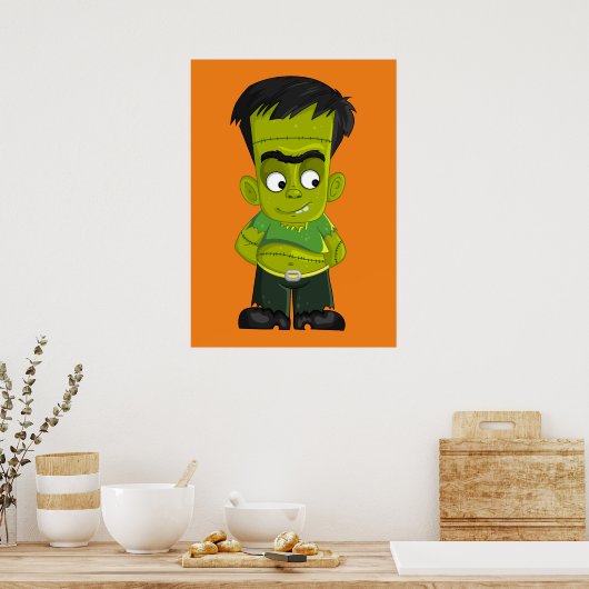 Animated Halloween Frankenstein Poster (Keuken)