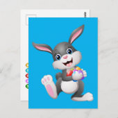 Animated Happy Paaster Bunny Briefkaart (Voorkant / Achterkant)