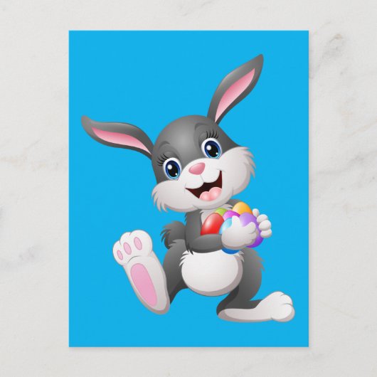 Animated Happy Paaster Bunny Briefkaart (Voorkant)