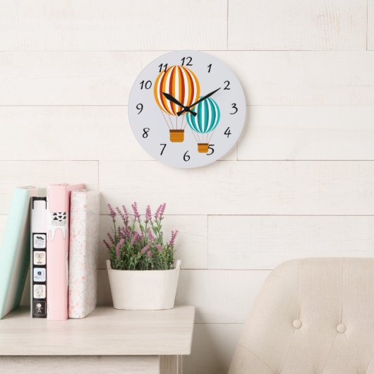 Animated Hot Air Balloon Clock Grote Klok (Leeskamer)