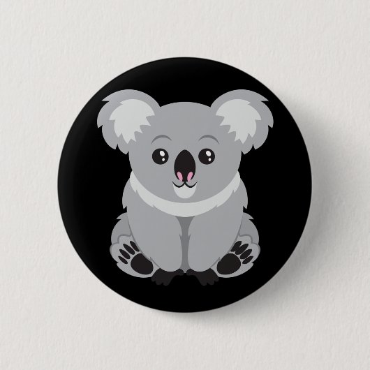 Animated Koala Beer Ronde Button 5,7 Cm (Voorkant)