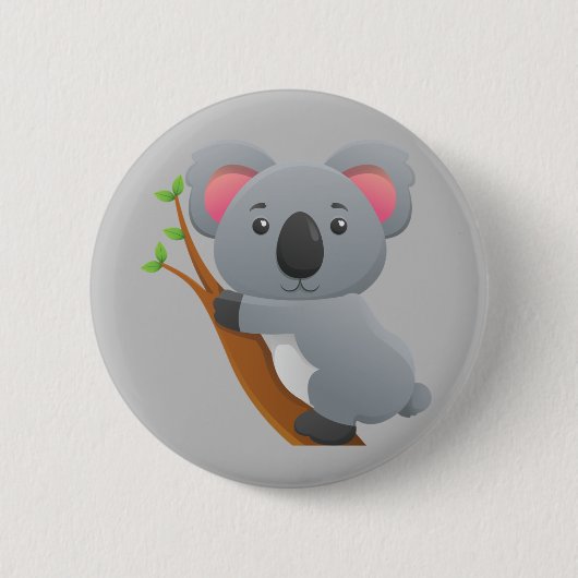 Animated Koala Beer Ronde Button 5,7 Cm (Voorkant)