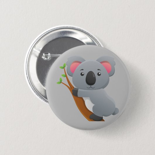 Animated Koala Beer Ronde Button 5,7 Cm (Voorkant /achterkant)