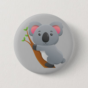 Animated Koala Beer Ronde Button 5,7 Cm