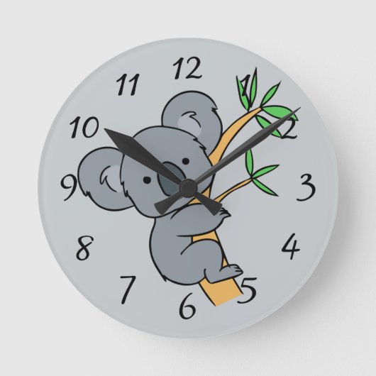 Animated Koala Beer Ronde Klok (Voorkant)