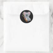 Animated Koala Beer Ronde Sticker (Tas)