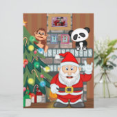 Animated Santa Claus Feestdagenkaart (Staand voorkant)