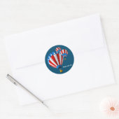 Animatie Amerikaanse vlag op 4 juli Ronde Sticker (Envelop)