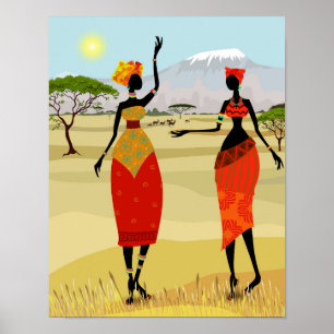 Animatie door vrouwen in Kenia Poster