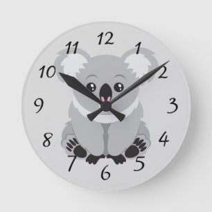 Animatie Koala Beer Clock Ronde Klok