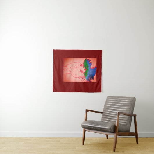 Animatie Tapijt met Kenmerken van Wezens Wandkleed (In Situ (horizontaal))