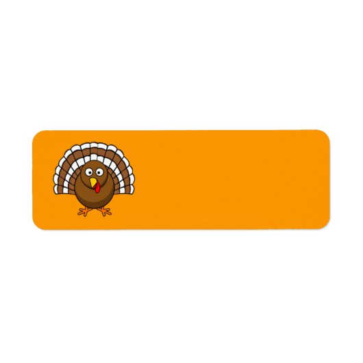 Animatie Thanksgiving Turkije Etiket (Voorkant)