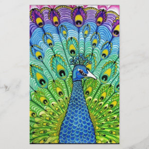 Animatie van peacock-vogels briefpapier