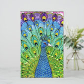 Animatie van peacock-vogels briefpapier (Staand voorkant)