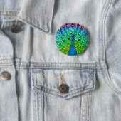 Animatie van peacock-vogels ronde button 5,7 cm (In situ)