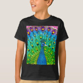 Animatie van peacock-vogels t-shirt (Voorkant)