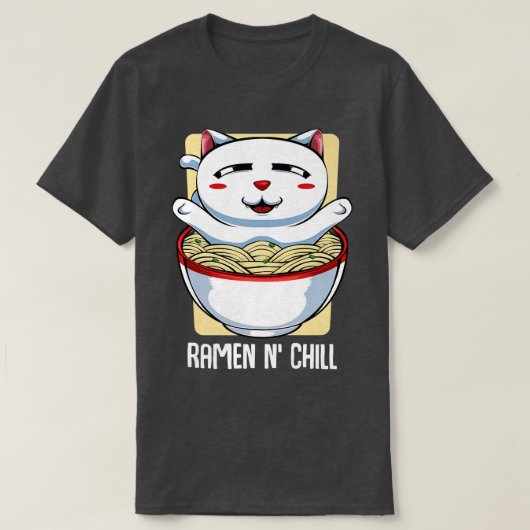  animatiecat reamen Japanse noedels Kawaii als T-shirt (Design voorkant)