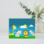 Animatiefiguren van dieren briefkaart (Staand voorkant)