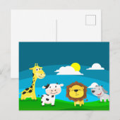 Animatiefiguren van dieren briefkaart (Voorkant / Achterkant)