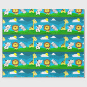 Animatiefiguren van dieren cadeaupapier (Vlak)