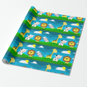 Animatiefiguren van dieren cadeaupapier
