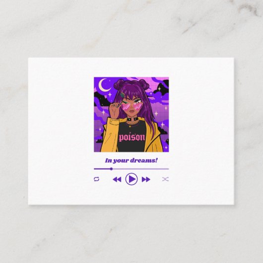 animatiestijl met een coole vrouw visitekaartje (Voorkant)