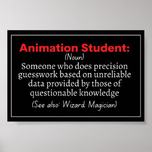 Animation Student grappige definitie Poster