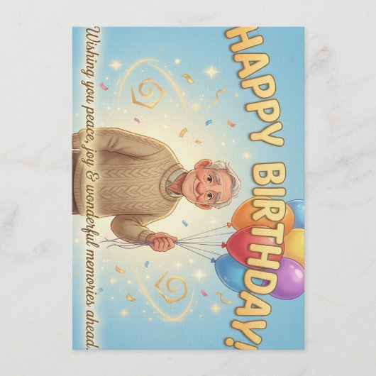 Animation style Birthday Card for Grandparents. Kaart (Voorkant)