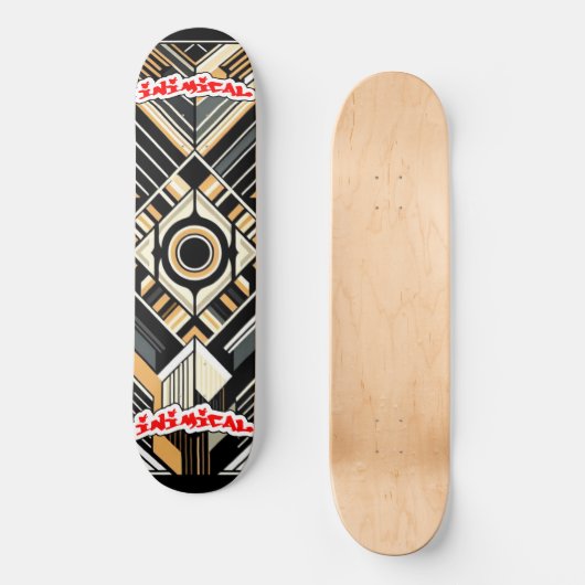 Animatische art deco persoonlijk skateboard (Voorkant)