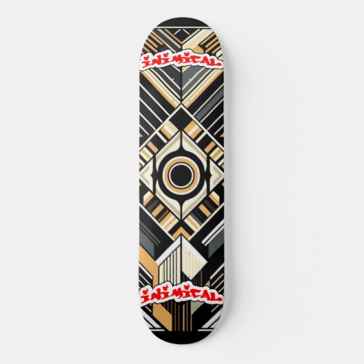 Animatische art deco persoonlijk skateboard (Voorkant)